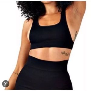 Tala HERA RIBBED BRA TOP - BLACK